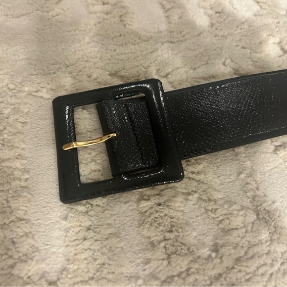 M. Kleinberg wide black karung snakeskin belt main image 4